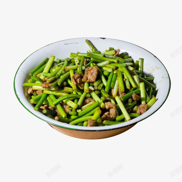 铁盘装的美食蒜台炒肉png免抠素材_88icon https://88icon.com 家常菜 小炒美食 肉丝 蒜台 蒜台炒肉 蒜苔炒肉 蒜苗 蒜薹 蒜薹肉丝 铁盘