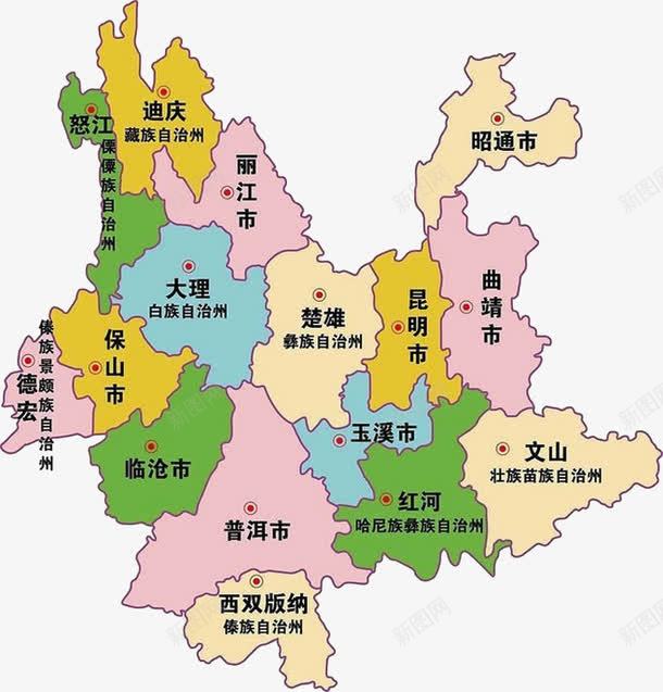 城市地图png免抠素材_88icon https://88icon.com 云南 地图 地理位置 色块