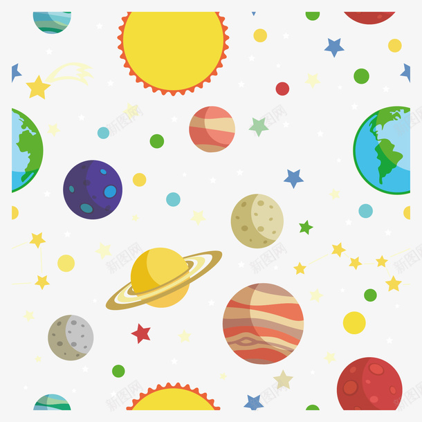 彩色创意星球太空矢量图ai免抠素材_88icon https://88icon.com 创意星球 卡通 可爱 太空宇宙 星环 星球 球体 球状 矢量图