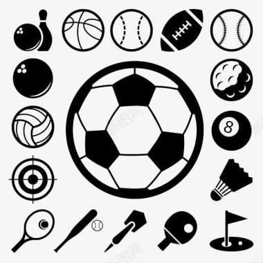 运动员足球球类体育用品图标图标