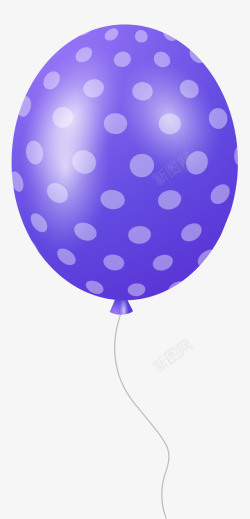儿童节紫色圆点气球素材