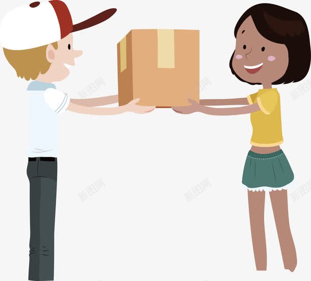 送货上门的快递员png免抠素材_88icon https://88icon.com 上门回收 手拿箱子 收礼物 派送员 电商 电商购物 矢量png 送快递 送货上门