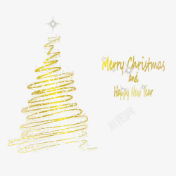 光效圣诞树金色霓虹灯圣诞树高清图片