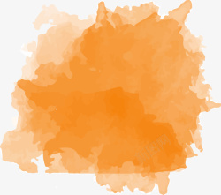 橙色水墨图案矢量图素材