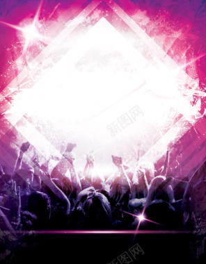 紫色狂欢派对电子音乐广告背景背景
