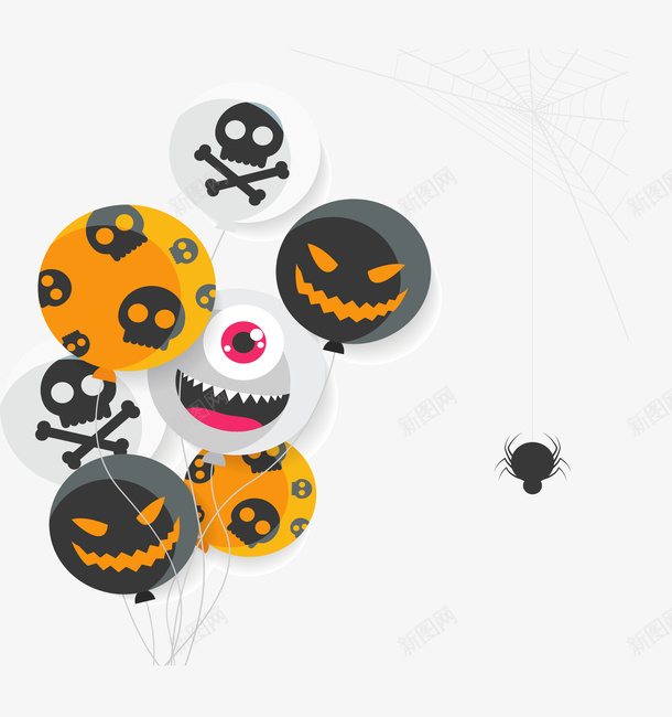 万圣节派对恐怖气球矢量图ai免抠素材_88icon https://88icon.com 万圣节 万圣节气球 恐怖气球 气球 气球束 矢量png 矢量图