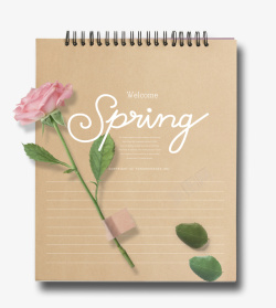 英文笔记春天唯美鲜花笔记本高清图片
