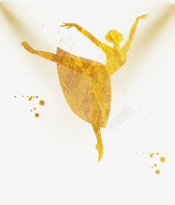 金色创意炫酷舞蹈少女插画素材