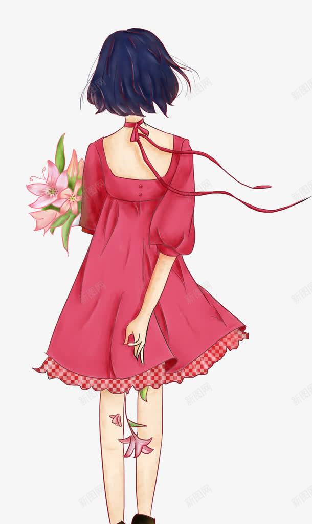 春游踏青卡通手绘美女背影png免抠素材_88icon https://88icon.com 卡通 女性背影 手拿花 手绘 旅游 春游 美女背影 踏青 郊游