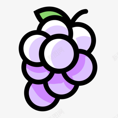 植物紫色手绘葡萄元素矢量图图标图标