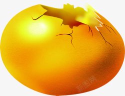 金蛋带裂纹的金蛋砸金蛋素材