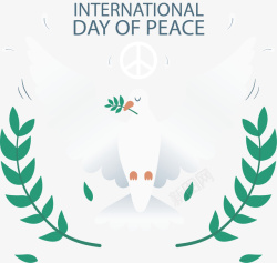 世界和平日和平鸽矢量图素材