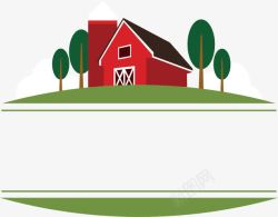 红房子农场标题框素材