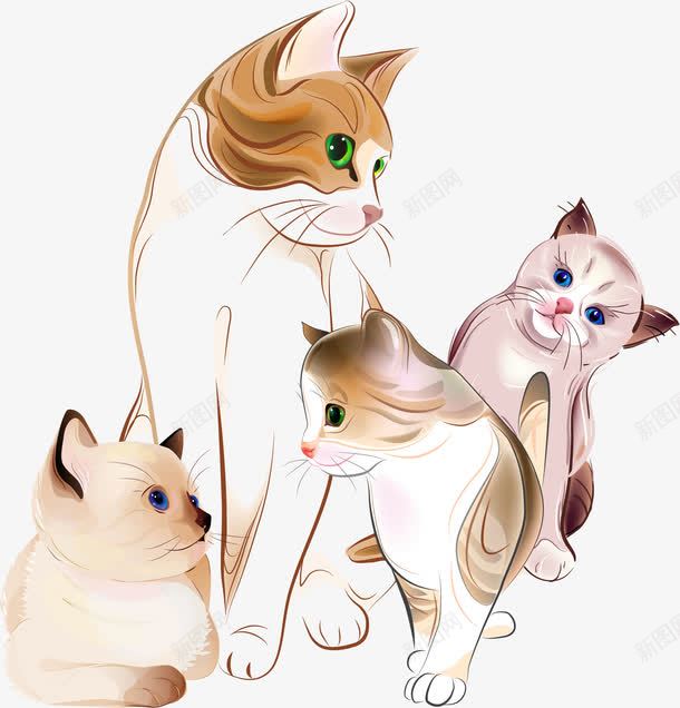 一群猫png免抠素材_88icon https://88icon.com 动物 可爱的猫 宠物猫 小猫 手绘小猫咪 母猫 水彩小猫 猫 萌宠