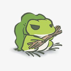 旅行青蛙抱着树干的可爱青蛙高清图片