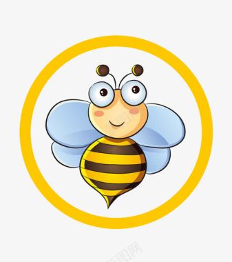 漂亮黄色蜜蜂小蜜蜂标志图标图标
