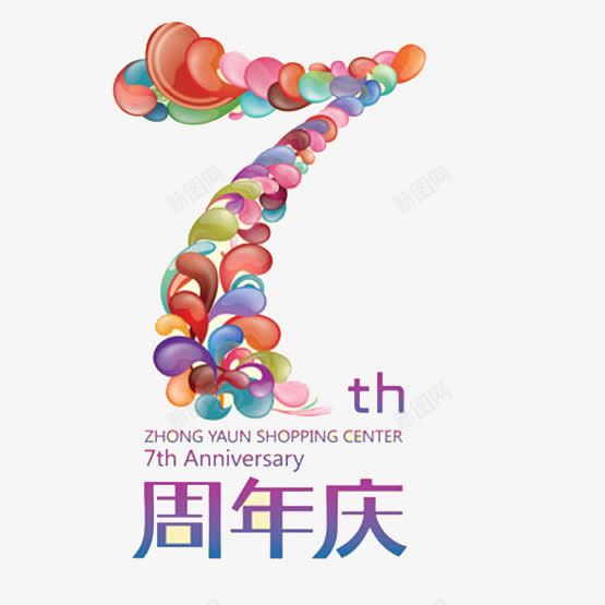 7周年艺术字png免抠素材_88icon https://88icon.com 一岁啦 七周年 中文 多彩 气泡 渐变 立体 糖果色 艺术字体 英文