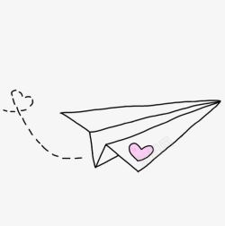爱心纸飞机纸飞机高清图片