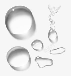 透明水滴各种形状水滴汗滴素材