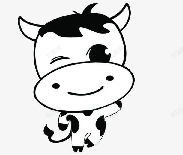 卡通黑白奶牛png免抠素材_88icon https://88icon.com 动物 卡通人物 卡通牛尾巴 奶牛 牛搞笑图片 黑白牛 黑白色