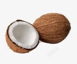椰子壳里的白色椰肉素材