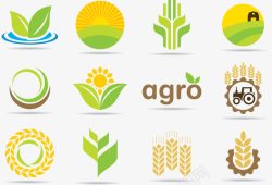 农场标志设计农场稻谷标志图标高清图片