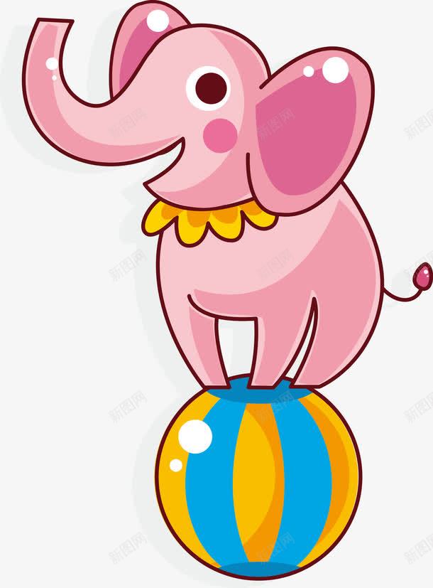 粉红色大象踩球元素png免抠素材_88icon https://88icon.com 杂技 气球矢量 粉红色 长鼻子