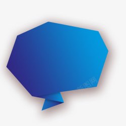 蓝色折纸对话框素材