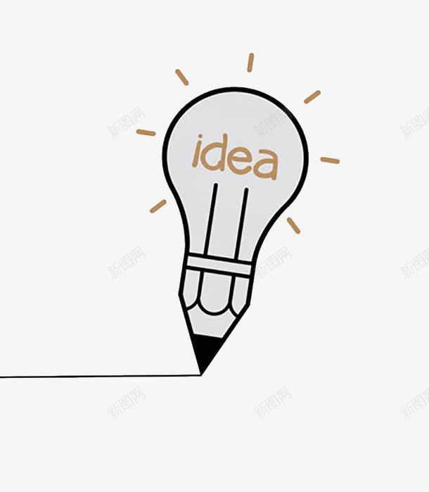 创意ideapng免抠素材_88icon https://88icon.com idea 创意设计 电灯炮 线条 铅笔
