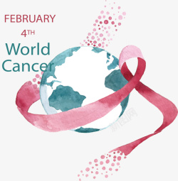 癌症日飘扬的红丝带癌症日矢量图高清图片