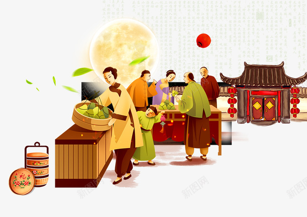 端午节包粽子主题插画png免抠素材_88icon https://88icon.com 中国传统节日 中国风 浓情端午 端午佳节 端午促销 端午节 粽子 赛龙舟