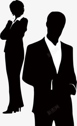 两个黑色两个男女黑色剪影职业人物图案高清图片