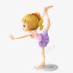 练舞卡通跳舞的小女孩矢量图高清图片