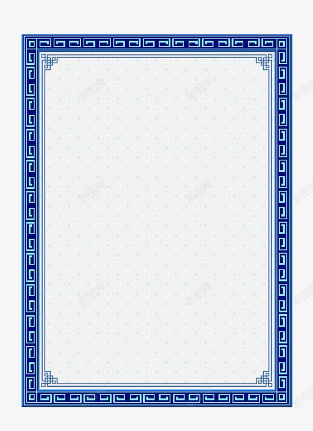 中式画框psd免抠素材_88icon https://88icon.com 中式画框 免抠素材 免费 免费下载 画框 蓝色画框 装饰边框 边框