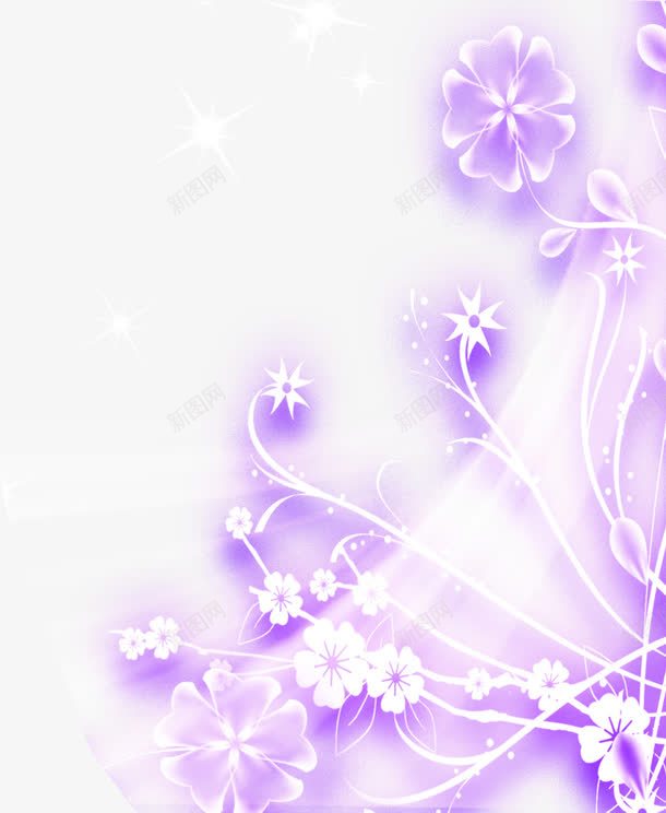 紫色发光婚礼花卉png免抠素材_88icon https://88icon.com 发光 婚礼 紫色 花卉