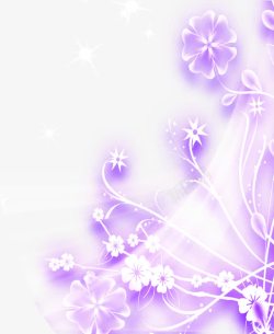 紫色发光婚礼花卉素材