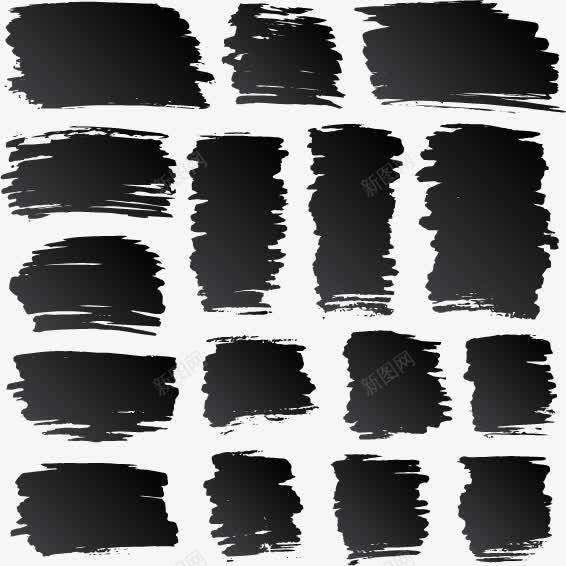 黑色笔刷png免抠素材_88icon https://88icon.com 矢量图形 矩形 笔刷 粗细 黑色