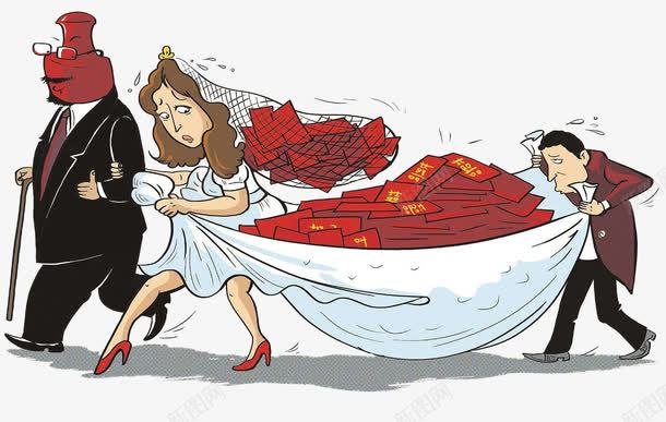 婚庆红包png免抠素材_88icon https://88icon.com 卡通手绘 喜庆 婚礼 拿红包的小人 教育 漫画 装饰