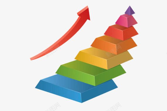 双11红色金字塔统计图图标图标