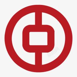 红色纹理筷子红色圆形中国银行logo图标高清图片
