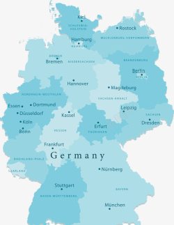 欧洲国家德国国家城市地图高清图片