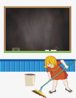 学生打扫教室素材
