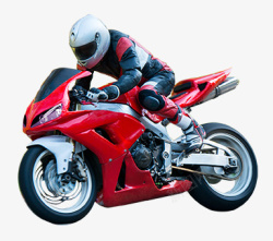 赛车手骑摩托车红色摩托车高清图片
