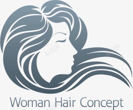 女性头像美发logo矢量图图标图标