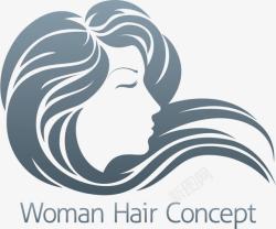长发妇女头像美发logo矢量图图标高清图片