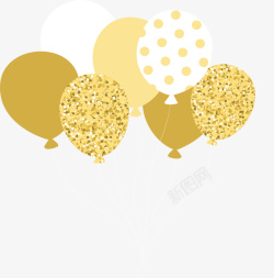 金色花纹节日气球素材