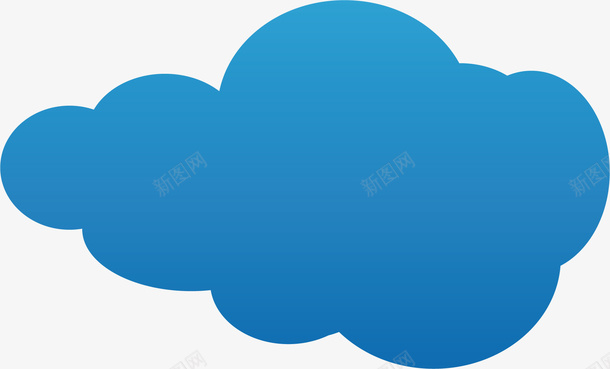 蓝天白云树简约云朵图标图标