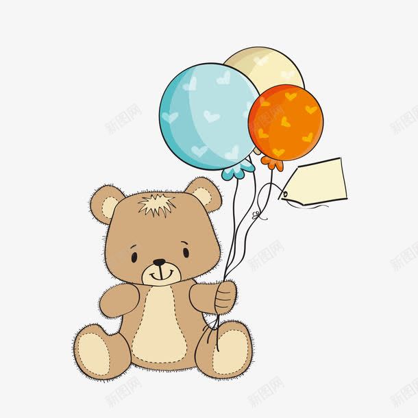 毛绒可爱小熊png免抠素材_88icon https://88icon.com 卡通 可爱 小熊 毛绒玩具 气球