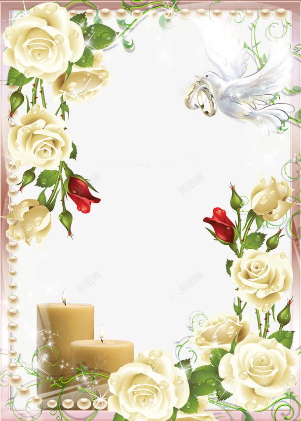 白色玫瑰花相框png免抠素材_88icon https://88icon.com 婚礼照片素材 玫瑰花点缀 白色 相框素材 长方形相框