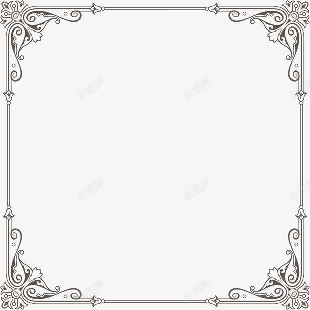 花纹边框大图网png免抠素材_88icon https://88icon.com 传统花纹 四边形花纹 大图网 文字装饰框 黑色